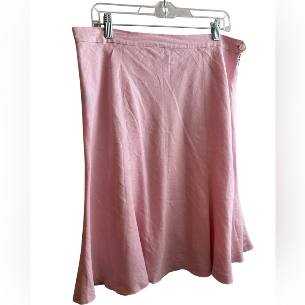 Pink A-Line Skirt with Side Button